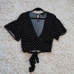 Forever 21+ Black and White Polka Dot Crop Top